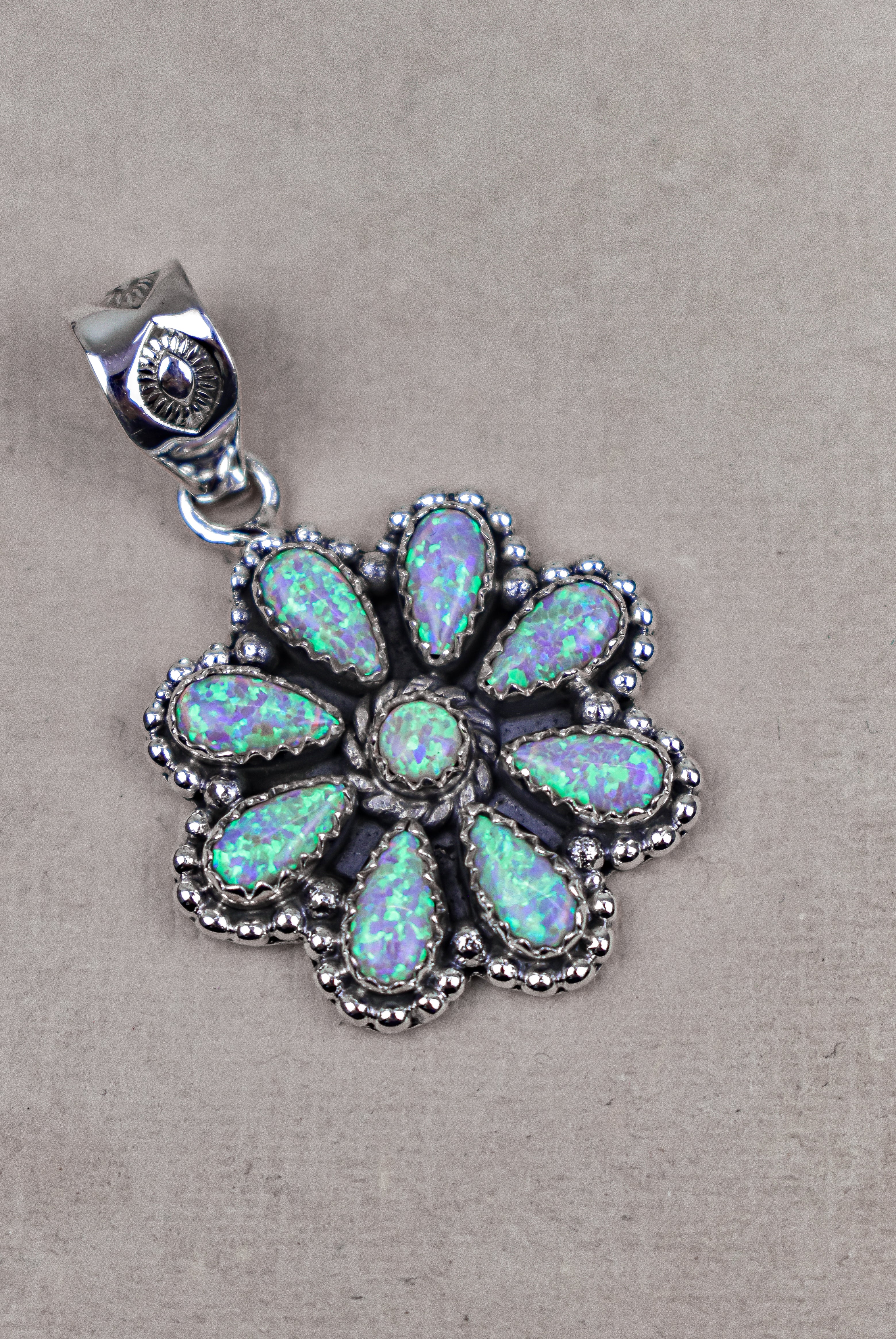 Silver Blossom Gem Pendant-Necklaces-Krush Kandy, Women's Online Fashion Boutique Located in Phoenix, Arizona (Scottsdale Area)