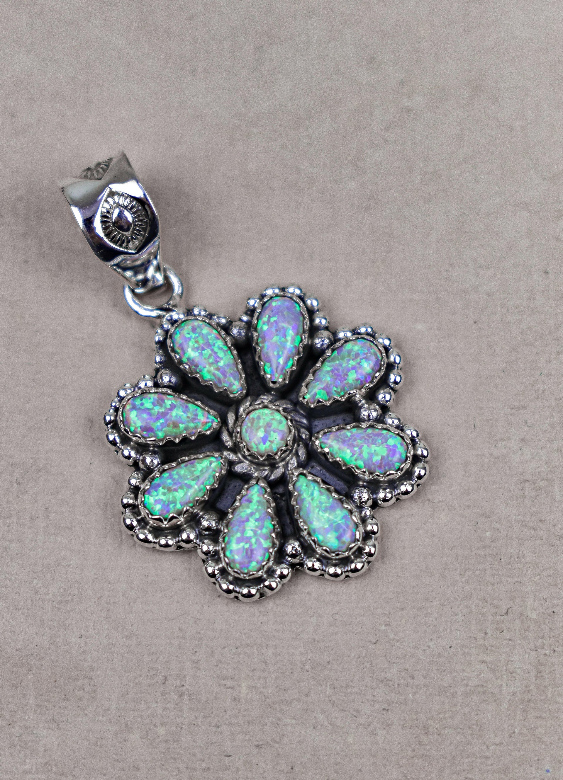 Silver Blossom Gem Pendant-Pendant Necklaces-Krush Kandy, Women's Online Fashion Boutique Located in Phoenix, Arizona (Scottsdale Area)