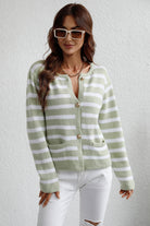 Striped Button Down Long Sleeve Cardigan-Krush Kandy, Women's Online Fashion Boutique Located in Phoenix, Arizona (Scottsdale Area)