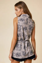 Floral Mock Neck Sleeveless Tunic Top-Tops-Krush Kandy, Women's Online Fashion Boutique Located in Phoenix, Arizona (Scottsdale Area)