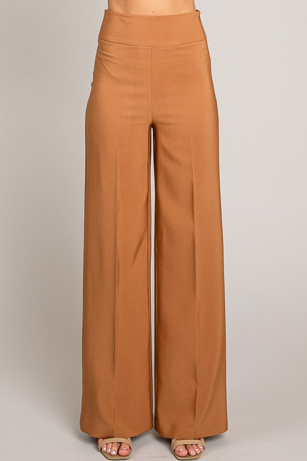 Twill Wide Leg Trousers-Pants-Krush Kandy, Women's Online Fashion Boutique Located in Phoenix, Arizona (Scottsdale Area)