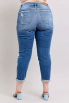 Chic Edge Button Fly Distressed Jeans-Krush Kandy, Women's Online Fashion Boutique Located in Phoenix, Arizona (Scottsdale Area)