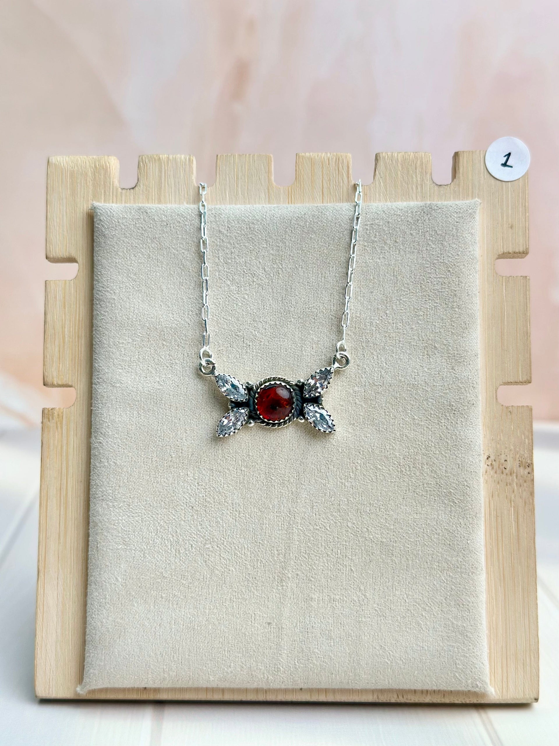 Amber, Turquoise & Crystal Dainty Necklace-Necklaces-Krush Kandy, Women's Online Fashion Boutique Located in Phoenix, Arizona (Scottsdale Area)