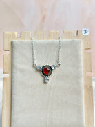 Amber, Turquoise & Crystal Dainty Necklace-Necklaces-Krush Kandy, Women's Online Fashion Boutique Located in Phoenix, Arizona (Scottsdale Area)