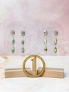 Princess Cut CZ and Jasper Earrings-Earrings-Krush Kandy, Women's Online Fashion Boutique Located in Phoenix, Arizona (Scottsdale Area)