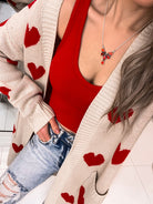 Love Me Or Not Heart Print Cardigan | S-XL-Sweaters-Krush Kandy, Women's Online Fashion Boutique Located in Phoenix, Arizona (Scottsdale Area)