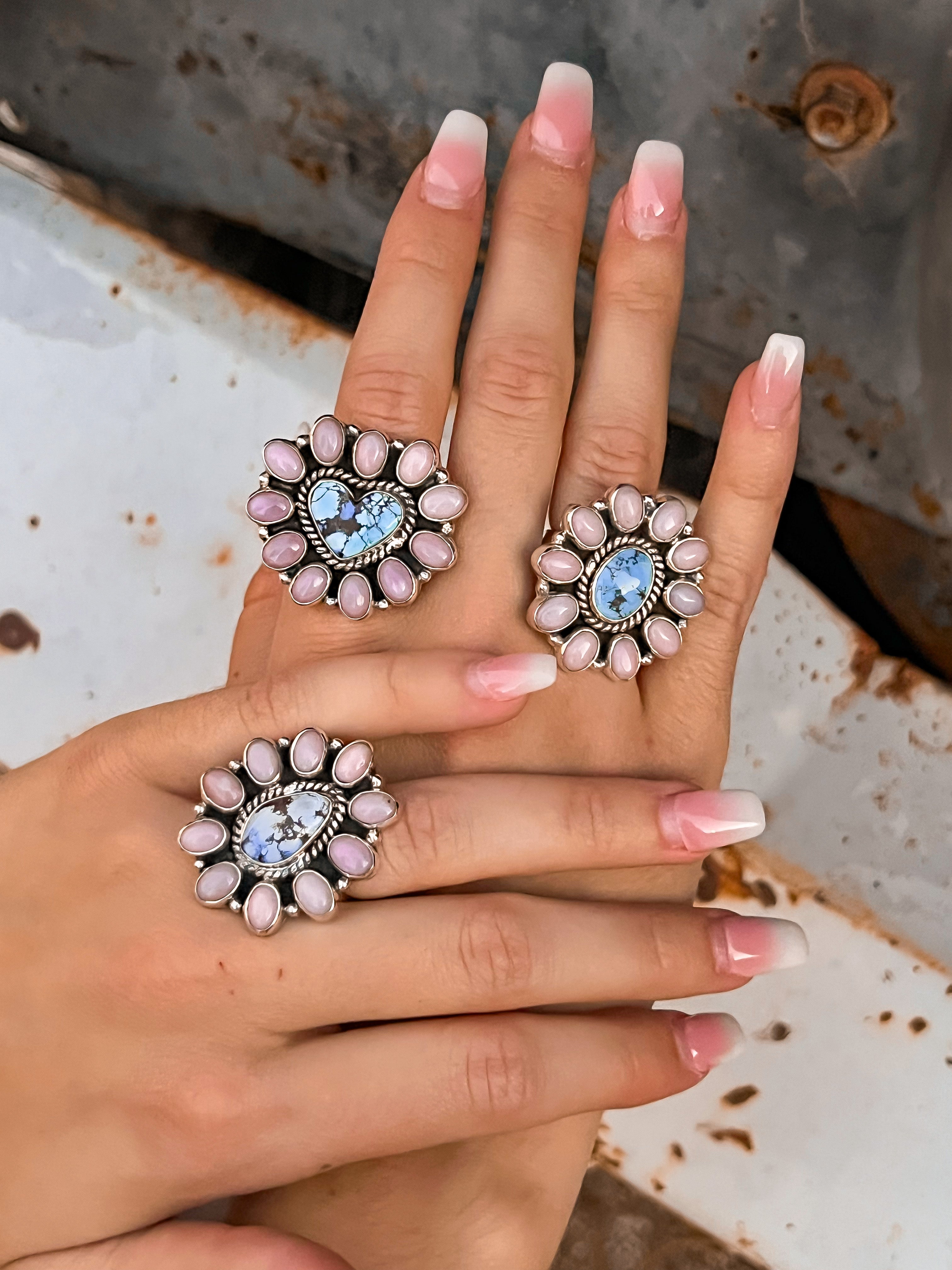 Golden Hills & Pink Opal Rings | Krush Original-Rings-Krush Kandy, Women's Online Fashion Boutique Located in Phoenix, Arizona (Scottsdale Area)