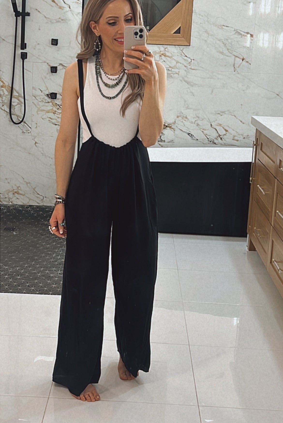 Tie Back Suspender Jumpsuit with Pockets-Jumpsuits & Rompers-Krush Kandy, Women's Online Fashion Boutique Located in Phoenix, Arizona (Scottsdale Area)