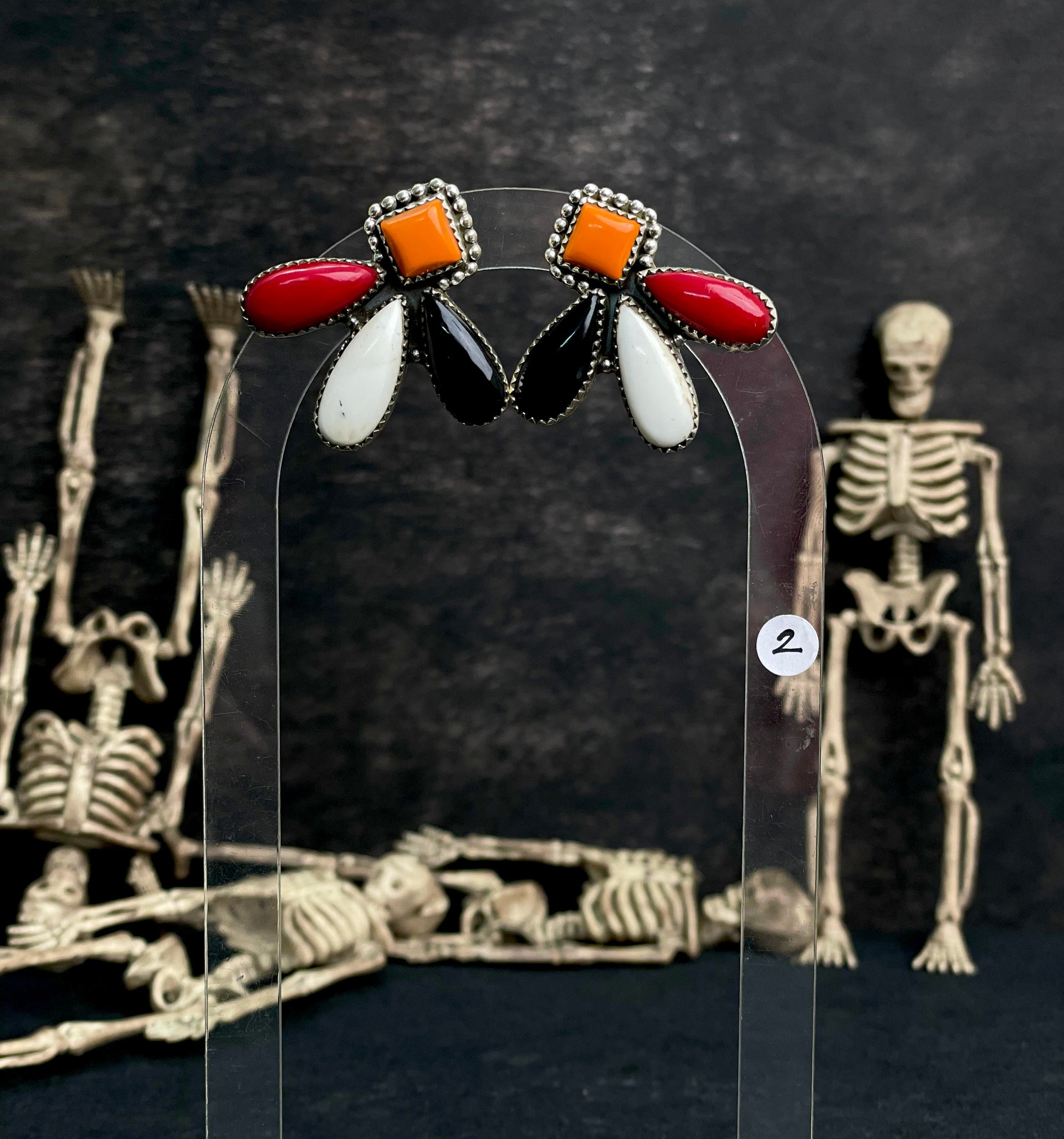 Halloween Studs Rosarita & Black Onyx sno 25-Earrings-Krush Kandy, Women's Online Fashion Boutique Located in Phoenix, Arizona (Scottsdale Area)