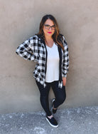 Risen See You Soon Fray Hooded Flannel-Jackets-Krush Kandy, Women's Online Fashion Boutique Located in Phoenix, Arizona (Scottsdale Area)