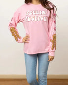 Feelin Festive Gingerbread Pink Sweater-Tops-Krush Kandy, Women's Online Fashion Boutique Located in Phoenix, Arizona (Scottsdale Area)