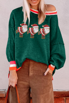 Santa’s Strut Holiday Sparkle Sweatshirt-Sweaters-Krush Kandy, Women's Online Fashion Boutique Located in Phoenix, Arizona (Scottsdale Area)