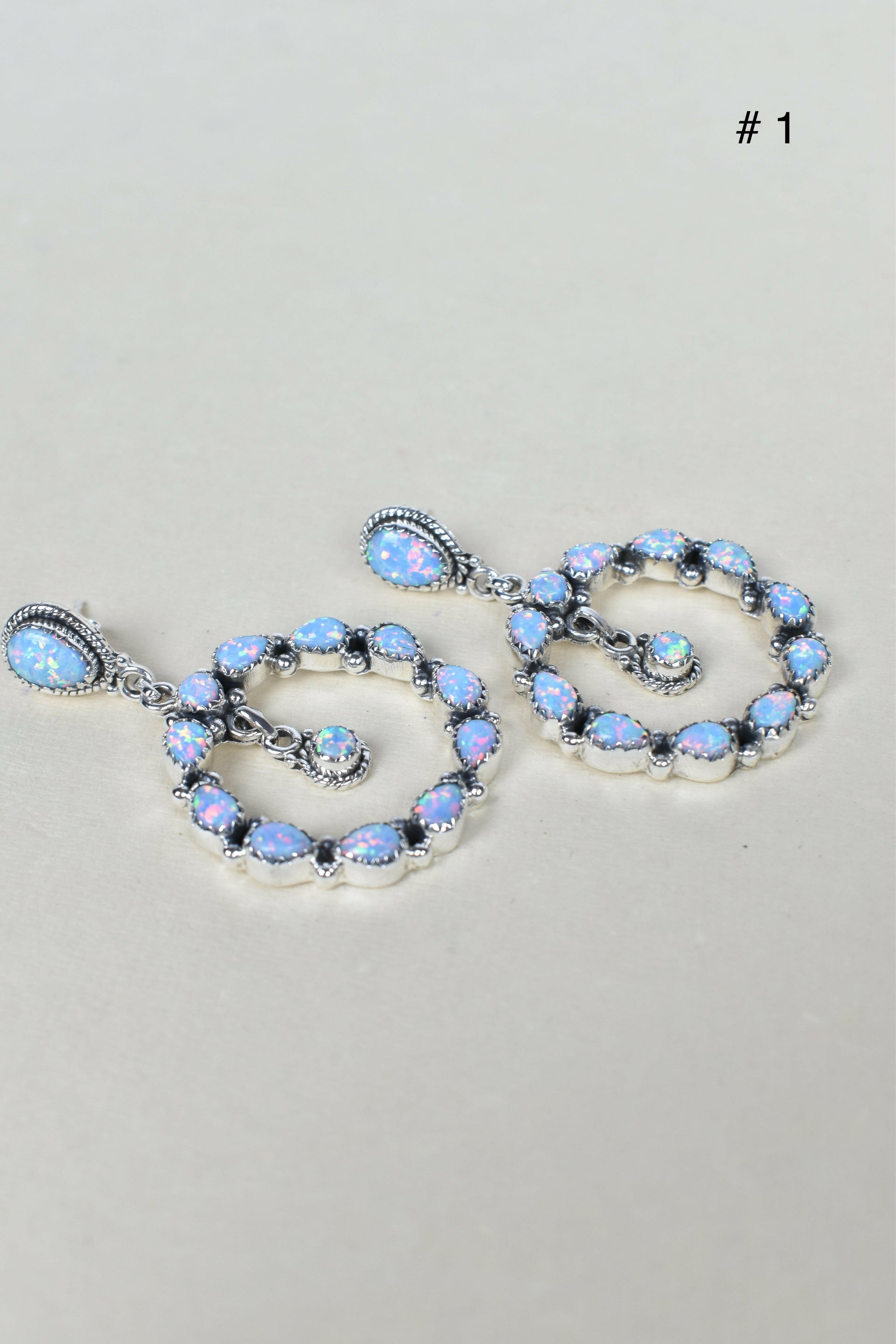 Jeweled Hoop Swing Sterling Silver Earrings-Drop Earrings-Krush Kandy, Women's Online Fashion Boutique Located in Phoenix, Arizona (Scottsdale Area)