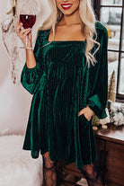 Tie-Back Square Neck Velvet Dress-Dresses-Krush Kandy, Women's Online Fashion Boutique Located in Phoenix, Arizona (Scottsdale Area)