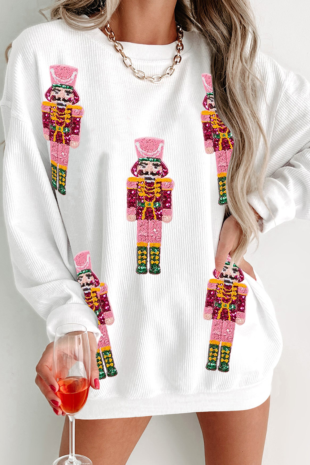 Pink Noel Parade Nutcracker Top-Sweaters-Krush Kandy, Women's Online Fashion Boutique Located in Phoenix, Arizona (Scottsdale Area)