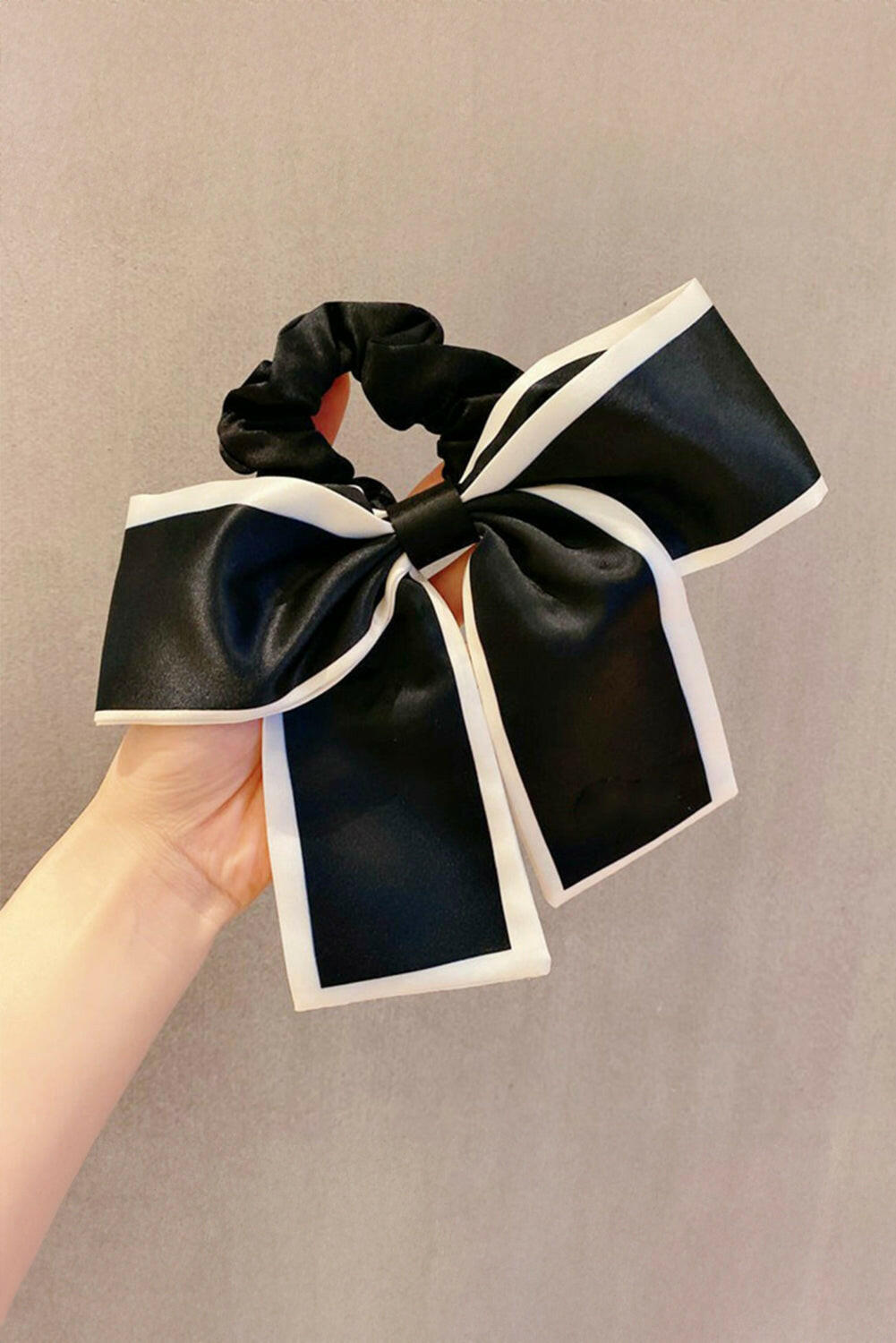 Black and White Bow Knot Scrunchie-Hair Accessories-Krush Kandy, Women's Online Fashion Boutique Located in Phoenix, Arizona (Scottsdale Area)