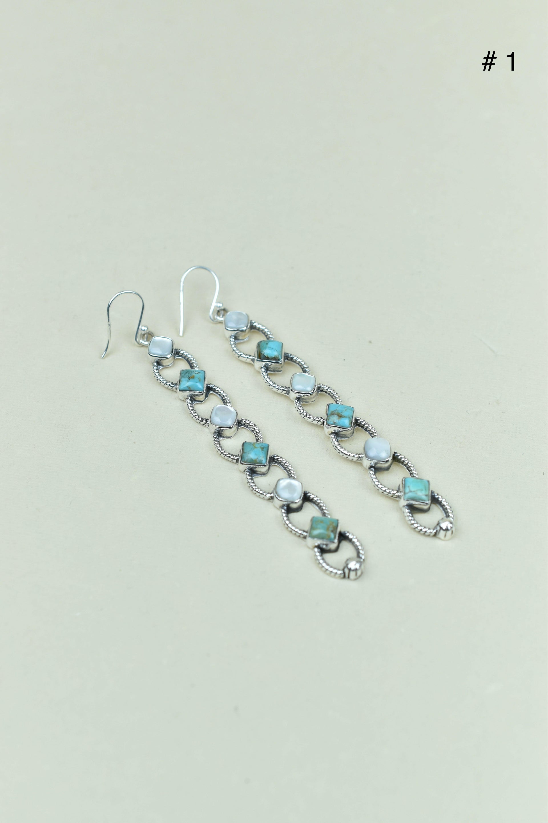 Sterling Silver Six Stone Cascading Earrings-Drop Earrings-Krush Kandy, Women's Online Fashion Boutique Located in Phoenix, Arizona (Scottsdale Area)