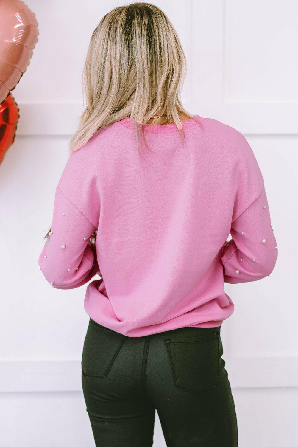 Blush Luxe BonBonPearl Crewneck Sweatshirt-Sweaters-Krush Kandy, Women's Online Fashion Boutique Located in Phoenix, Arizona (Scottsdale Area)