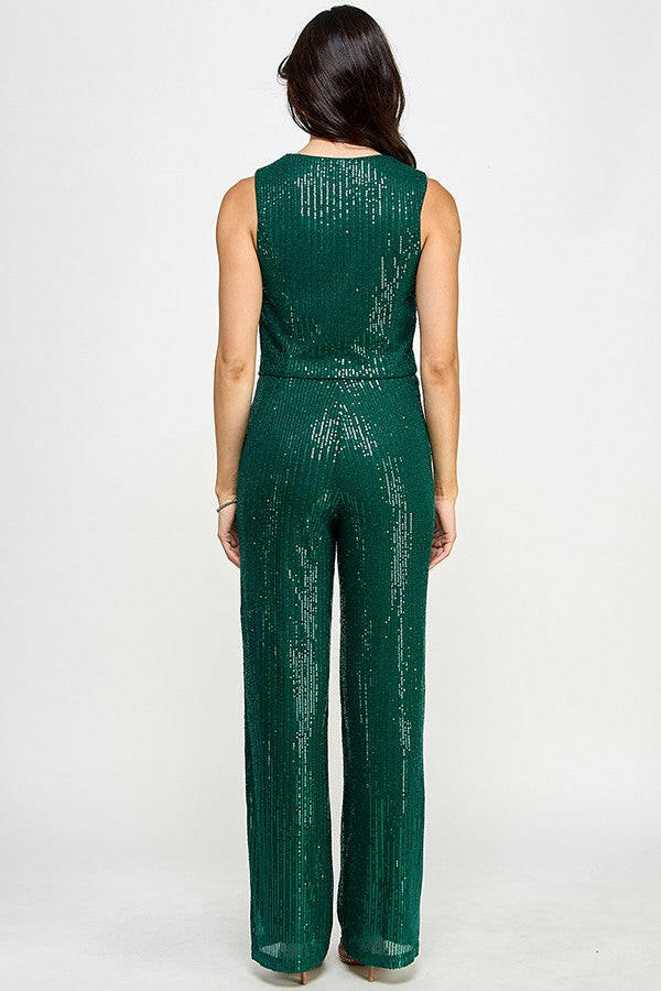 Sequin Vest Top and Pants Set-2 Piece Outfit Sets-Krush Kandy, Women's Online Fashion Boutique Located in Phoenix, Arizona (Scottsdale Area)