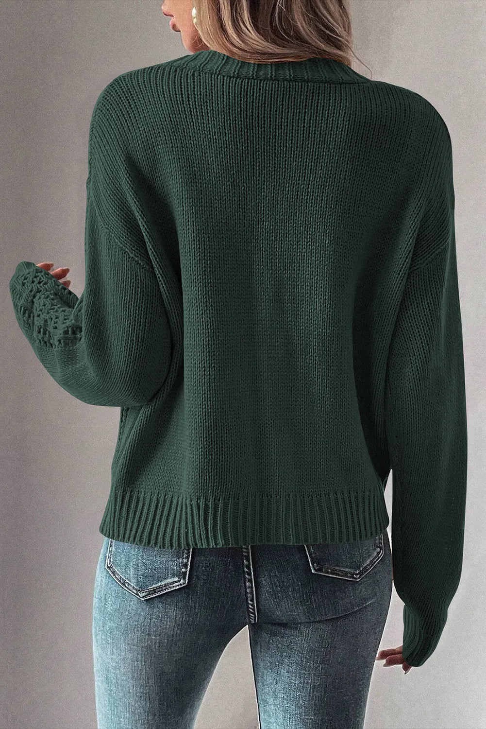 Openwork Button Up Long Sleeve Cardigan-Sweaters-Krush Kandy, Women's Online Fashion Boutique Located in Phoenix, Arizona (Scottsdale Area)
