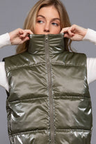High Neck Zip Up Vest-Vests-Krush Kandy, Women's Online Fashion Boutique Located in Phoenix, Arizona (Scottsdale Area)