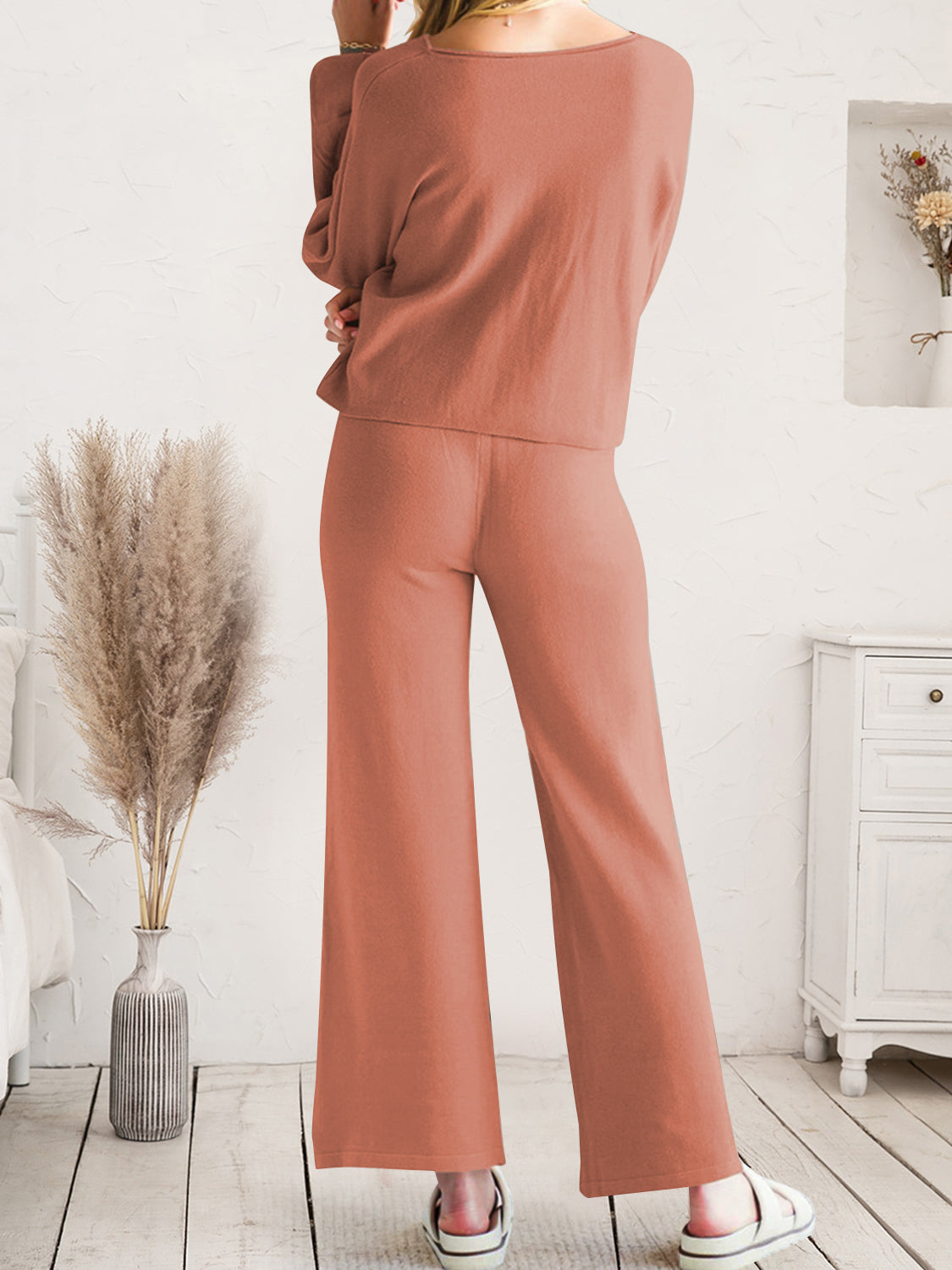 Long Sleeve Lounge Top and Drawstring Pants Set-Krush Kandy, Women's Online Fashion Boutique Located in Phoenix, Arizona (Scottsdale Area)