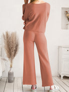 Long Sleeve Lounge Top and Drawstring Pants Set-Pants-Krush Kandy, Women's Online Fashion Boutique Located in Phoenix, Arizona (Scottsdale Area)