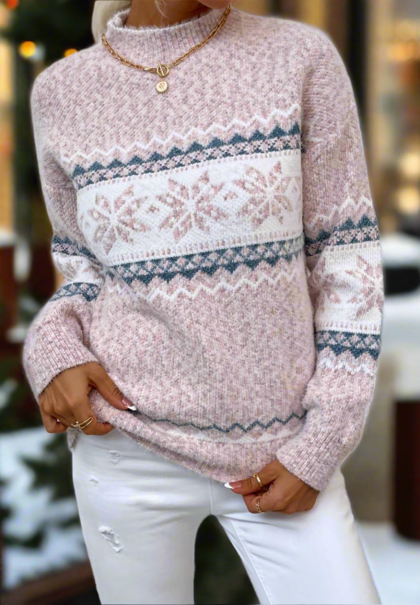 Let it Snow Mock Neck Sweater-Sweaters-Krush Kandy, Women's Online Fashion Boutique Located in Phoenix, Arizona (Scottsdale Area)