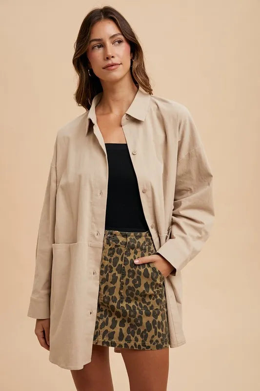 Annie Wear Leopard Denim Mini Skirt-Skirts-Krush Kandy, Women's Online Fashion Boutique Located in Phoenix, Arizona (Scottsdale Area)