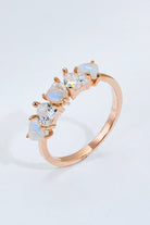 Moonstone and Zircon Heart Ring-Rings-Krush Kandy, Women's Online Fashion Boutique Located in Phoenix, Arizona (Scottsdale Area)