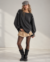 Oversized Drop Shoulder Pullover Sweatshirt