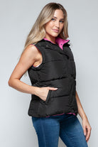 Cozy Chic: Hooded Puffer Vest Black-Vests-Krush Kandy, Women's Online Fashion Boutique Located in Phoenix, Arizona (Scottsdale Area)