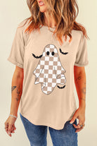 Checkerboard Ghost Graphic Tee-Tops-Krush Kandy, Women's Online Fashion Boutique Located in Phoenix, Arizona (Scottsdale Area)