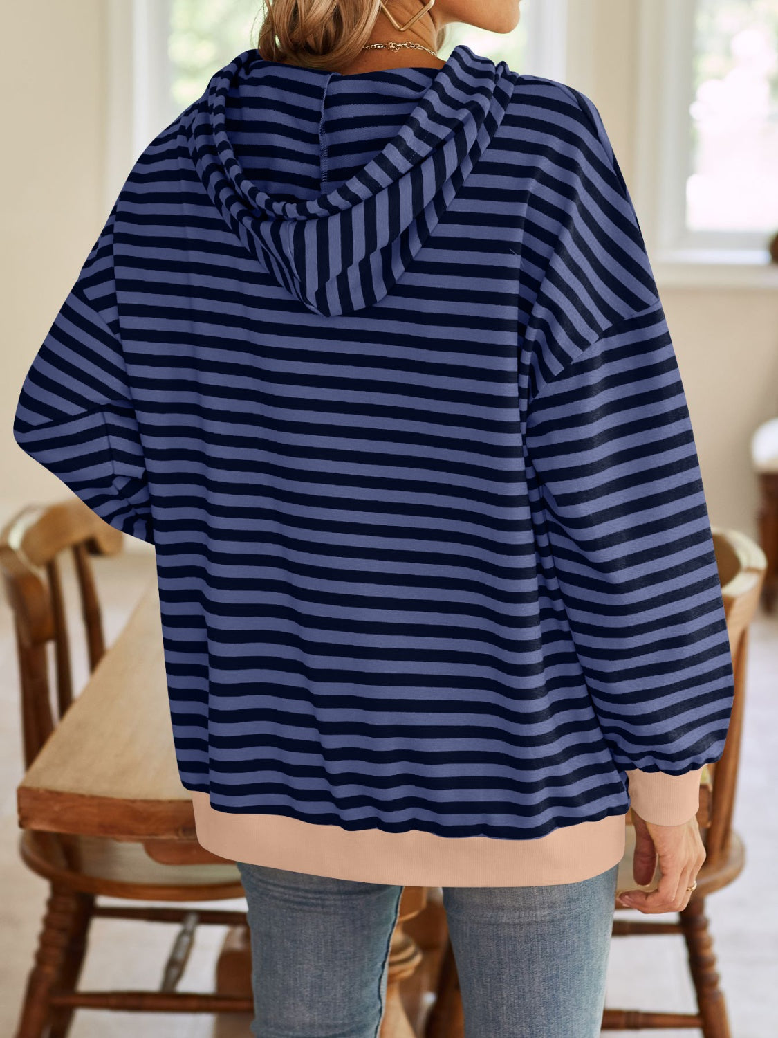 Lovelet Drawstring Striped Long Sleeve Hoodie-Krush Kandy, Women's Online Fashion Boutique Located in Phoenix, Arizona (Scottsdale Area)