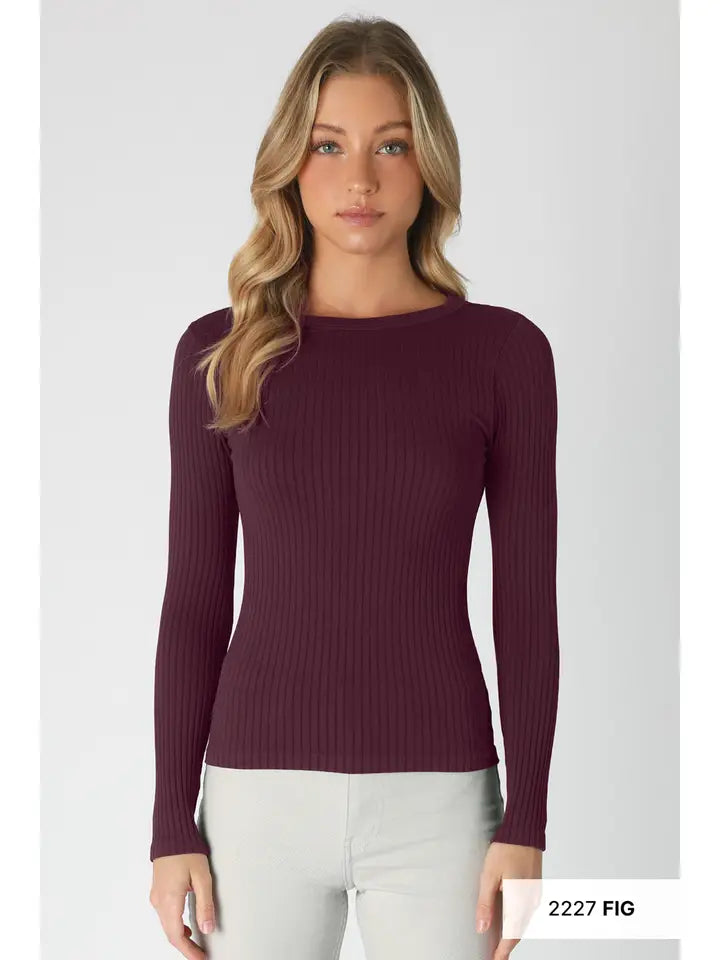 Wide Ribbed Long Sleeve Top-Krush Kandy, Women's Online Fashion Boutique Located in Phoenix, Arizona (Scottsdale Area)