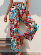 Perfee Tied Printed Wide Leg Pants-pants-Krush Kandy, Women's Online Fashion Boutique Located in Phoenix, Arizona (Scottsdale Area)