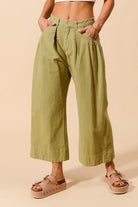 SO ME Mid Rise Wide Leg Chino Pants With Pockets-Pants-Krush Kandy, Women's Online Fashion Boutique Located in Phoenix, Arizona (Scottsdale Area)