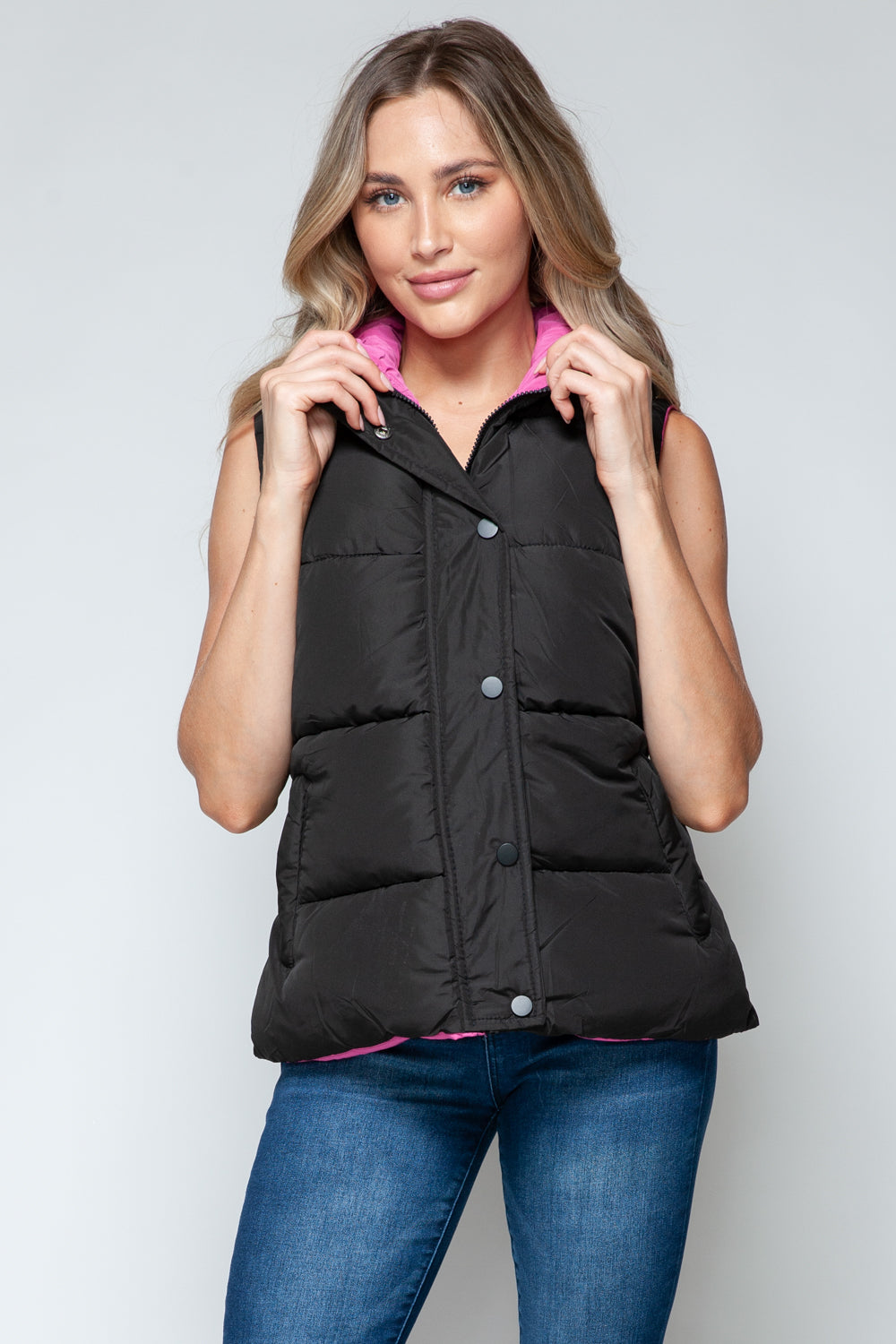 Cozy Chic: Hooded Puffer Vest Black-Vests-Krush Kandy, Women's Online Fashion Boutique Located in Phoenix, Arizona (Scottsdale Area)