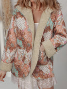 Floral Printed Sherpa Lined Hooded Jacket-Jacket-Krush Kandy, Women's Online Fashion Boutique Located in Phoenix, Arizona (Scottsdale Area)