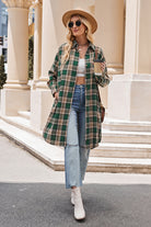 Mandy Plaid Collared Neck Long Sleeve Coat-Jackets-Krush Kandy, Women's Online Fashion Boutique Located in Phoenix, Arizona (Scottsdale Area)