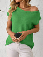 Mandy Boat Neck Short Sleeve Knit Top-Tops-Krush Kandy, Women's Online Fashion Boutique Located in Phoenix, Arizona (Scottsdale Area)