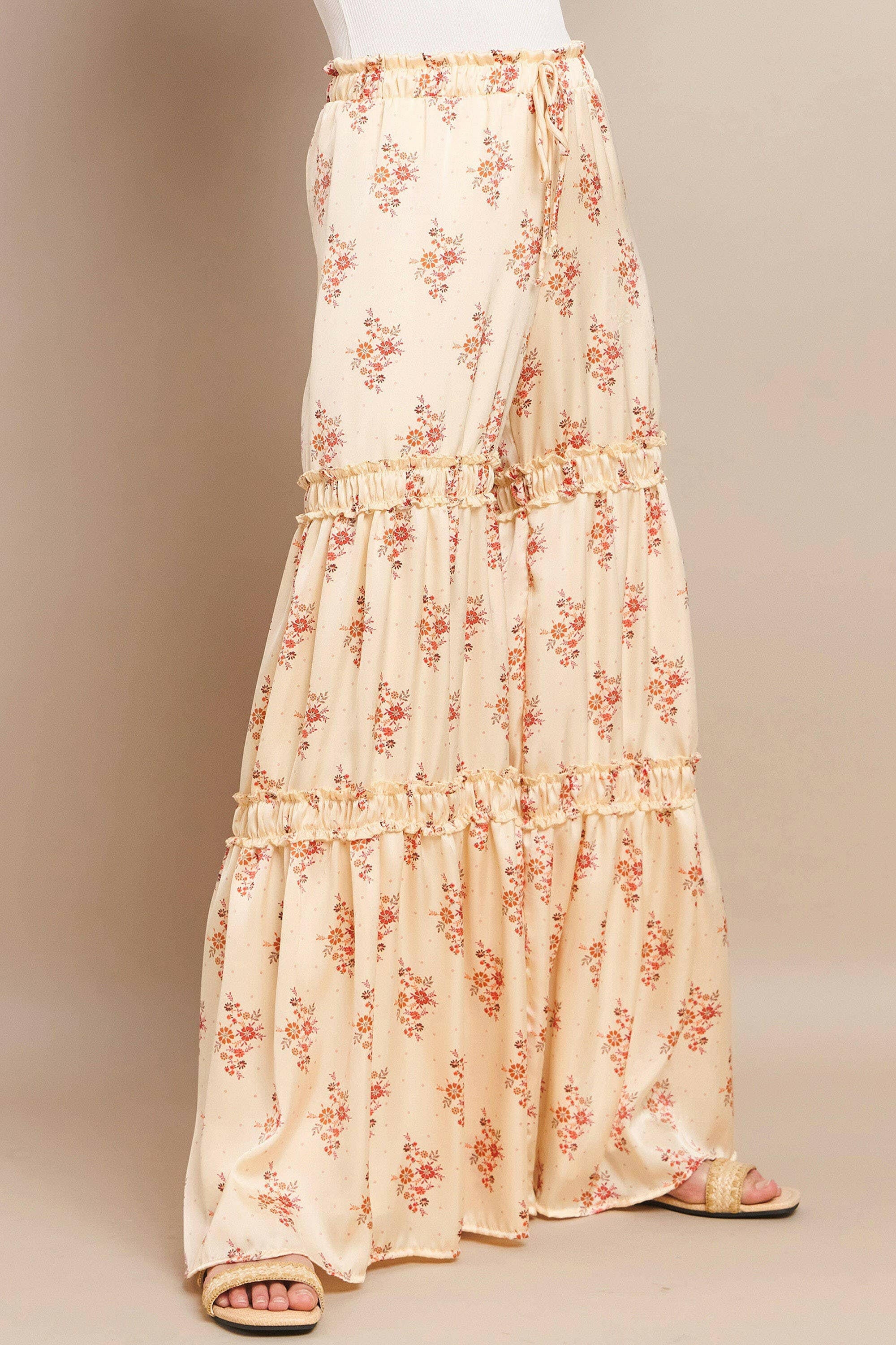 Peach Blossom Palazzo Pants-Pants-Krush Kandy, Women's Online Fashion Boutique Located in Phoenix, Arizona (Scottsdale Area)