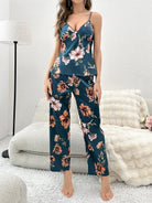 Plunge Cami and Pants Lounge Set-Krush Kandy, Women's Online Fashion Boutique Located in Phoenix, Arizona (Scottsdale Area)