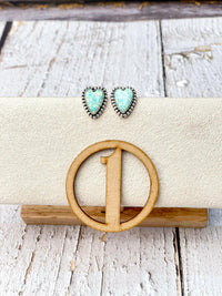 Long Heart Slab Earrings