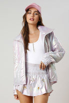 SQUARE QUILTING SHINY PADDED JACKET W/ POCKET-Jacket-Krush Kandy, Women's Online Fashion Boutique Located in Phoenix, Arizona (Scottsdale Area)
