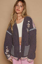 POL Embroidery Quilted Knit Jacket-Jackets-Krush Kandy, Women's Online Fashion Boutique Located in Phoenix, Arizona (Scottsdale Area)
