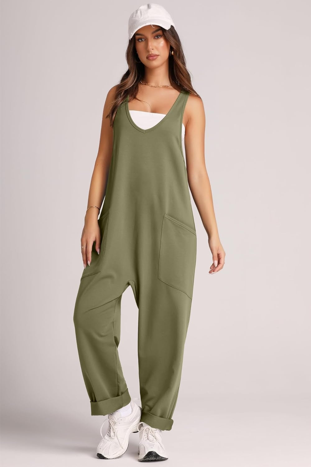 Wide Strap Jumpsuit with Pockets-Jumpsuits & Rompers-Krush Kandy, Women's Online Fashion Boutique Located in Phoenix, Arizona (Scottsdale Area)