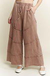 J.HER Mineral Washed Diagonal Hem Wide Leg Pants-PANTS-Krush Kandy, Women's Online Fashion Boutique Located in Phoenix, Arizona (Scottsdale Area)