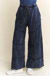 J.HER Mineral Washed Diagonal Hem Wide Leg Pants-PANTS-Krush Kandy, Women's Online Fashion Boutique Located in Phoenix, Arizona (Scottsdale Area)