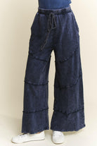 J.HER Mineral Washed Diagonal Hem Wide Leg Pants-PANTS-Krush Kandy, Women's Online Fashion Boutique Located in Phoenix, Arizona (Scottsdale Area)